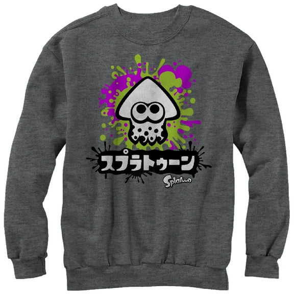 Men's Nintendo Splatoon Inkling Squid Sweatshirt Charcoal Heather Medium