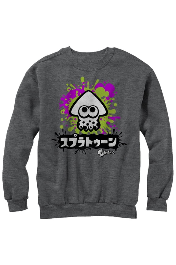 Men's Nintendo Splatoon Inkling Squid  Sweatshirt Charcoal Heather Medium
