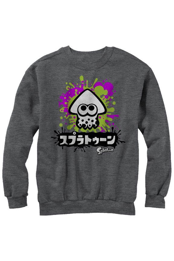 Men's Nintendo Splatoon Inkling Squid  Sweatshirt Charcoal Heather Small