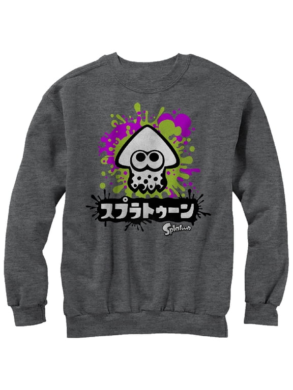 Men's Nintendo Splatoon Inkling Squid Sweatshirt Charcoal Heather Small
