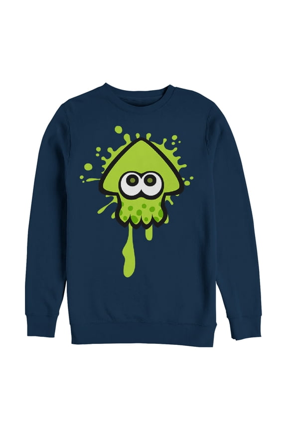 Men's Nintendo Splatoon Inkling Squid Sweatshirt Navy Blue Large