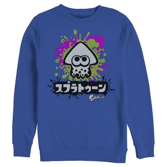 Men's Nintendo Splatoon Inkling Squid  Sweatshirt Royal Blue 3X Large