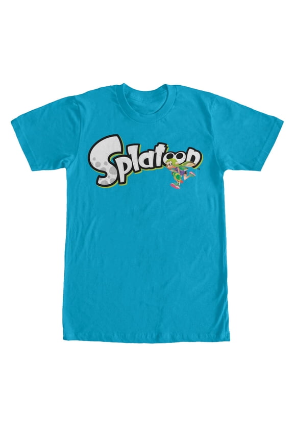 Men's Nintendo Splatoon Logo Graphic Tee Turquoise Large