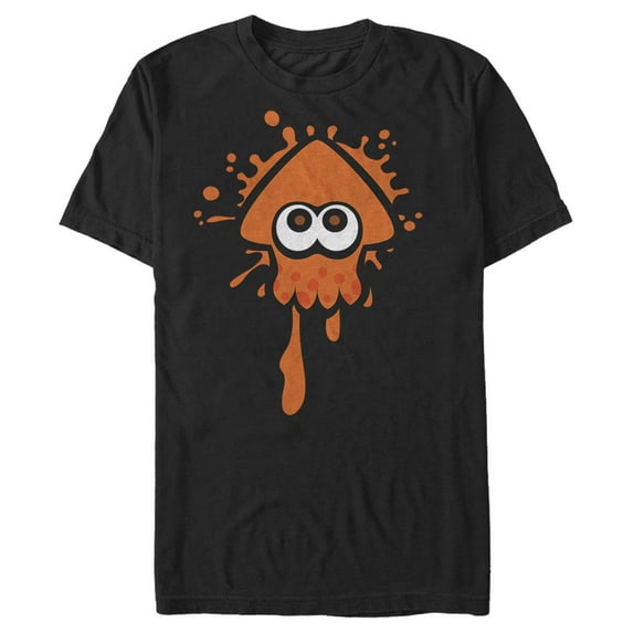 Men's Nintendo Splatoon Orange Inkling Squid Graphic Tee Black 2X Large