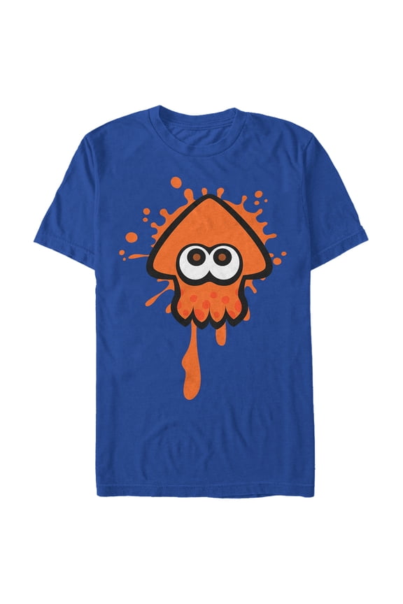 Men's Nintendo Splatoon Orange Inkling Squid Graphic Tee Royal Medium