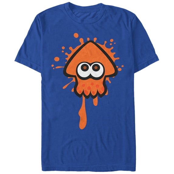 Men's Nintendo Splatoon Orange Inkling Squid Graphic Tee Royal Small