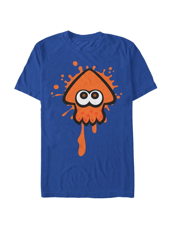 Men's Nintendo Splatoon Orange Inkling Squid Graphic Tee Royal X Large