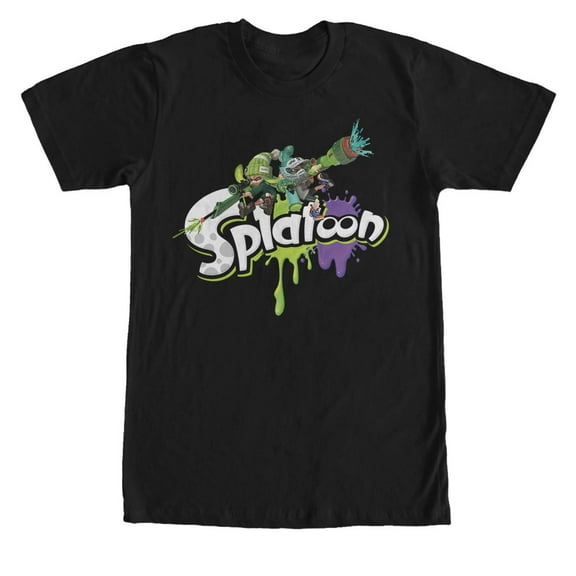 Men's Nintendo Splatoon Splat  Graphic Tee Black X Large