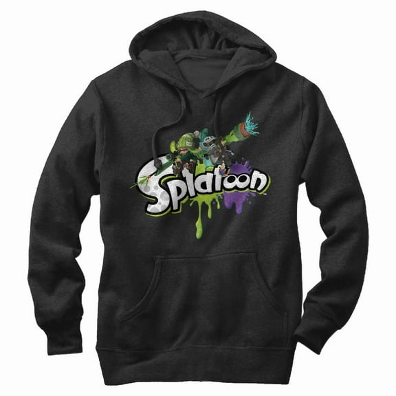Men's Nintendo Splatoon Splat Pull Over Hoodie Black Small