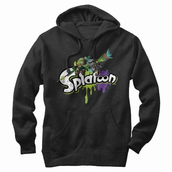 Men's Nintendo Splatoon Splat Pull Over Hoodie Black X Large
