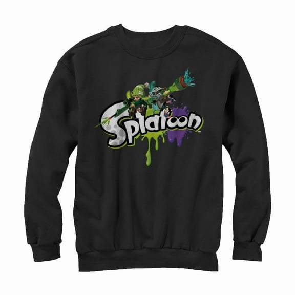 Men's Nintendo Splatoon Splat Sweatshirt Black Large