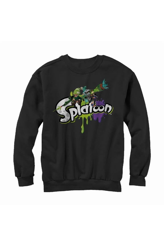 Men's Nintendo Splatoon Splat Sweatshirt Black X Large
