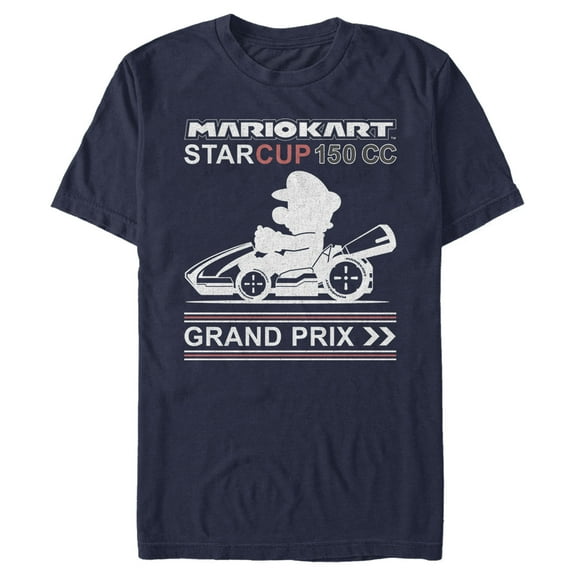 Men's Nintendo Star Cup Grand Prix Distressed Silhouette Graphic T-Shirt