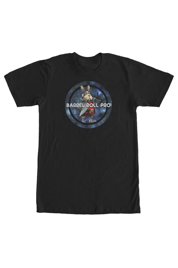 Men's Nintendo Star Fox Peppy Hare Barrel Roll Pro  Graphic Tee Black Large