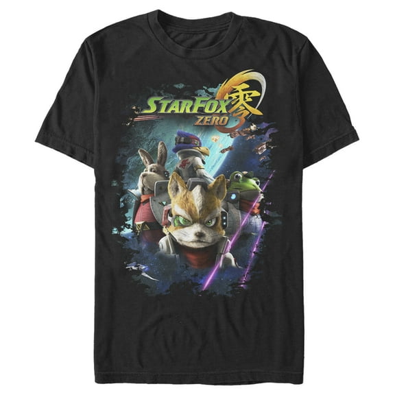 Men's Nintendo Star Fox Zero Cockpit Crew Graphic Tee Black 3X Large