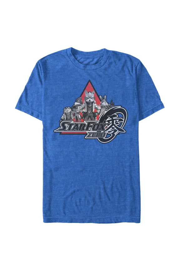Men's Nintendo Star Fox Zero Logo Characters Graphic Tee Royal Blue Heather Large