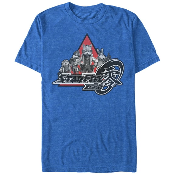 Men's Nintendo Star Fox Zero Logo Characters  Graphic Tee Royal Blue Heather Small