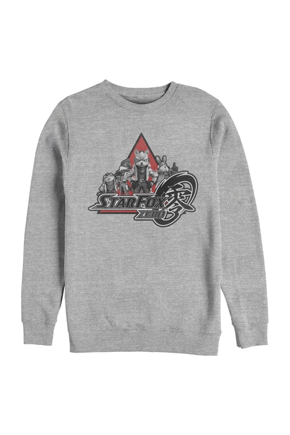 Men's Nintendo Star Fox Zero Logo Characters Sweatshirt Athletic Heather X Large