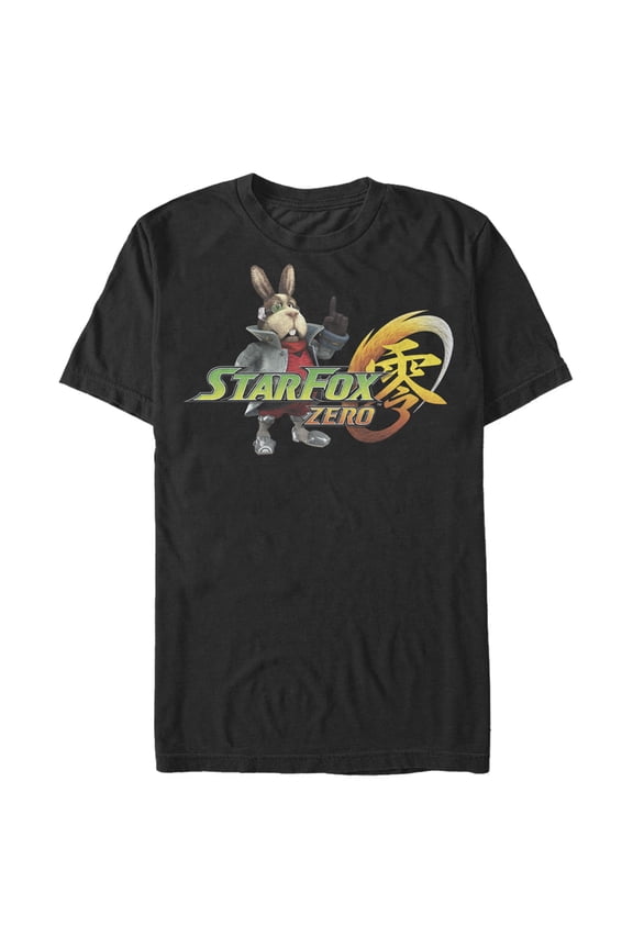 Men's Nintendo Star Fox Zero Peppy Hare Graphic Tee Black Medium