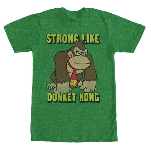 Men's Nintendo Strong Like Donkey Kong Graphic Tee Kelly Heather Large