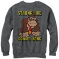 thumbnail image 1 of Men's Nintendo Strong Like Donkey Kong Sweatshirt Charcoal Heather X Large, 1 of 3