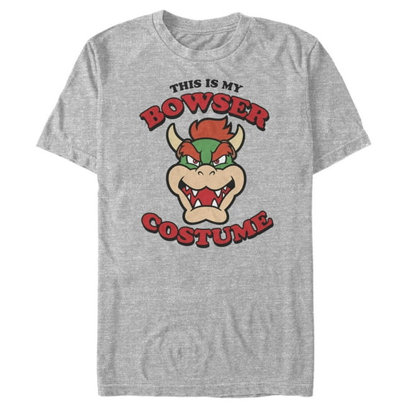 Men's Nintendo Super Mario Bowser Costume  Graphic Tee Athletic Heather Medium