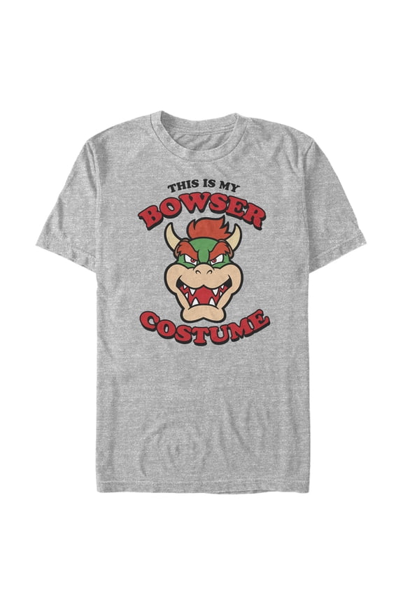 Men's Nintendo Super Mario Bowser Costume Graphic Tee Athletic Heather X Large