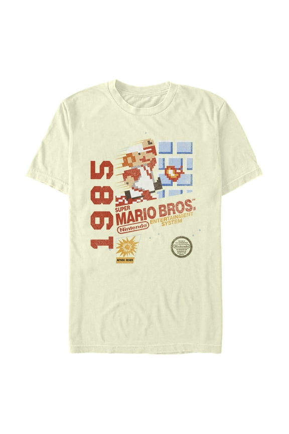 Men's Nintendo Super Mario Bros 1985 Box Art Graphic T-Shirt