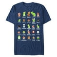 thumbnail image 1 of Men's Nintendo Super Mario Bros Character Guide  Graphic Tee Navy Blue Heather Small, 1 of 8