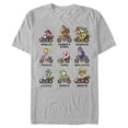 thumbnail image 1 of Men's Nintendo Mario Kart Cast Graphic Tee Silver Small, 1 of 3