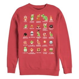 Men s Nintendo Christmas Sweater Mario Sweatshirt Red Small Walmart