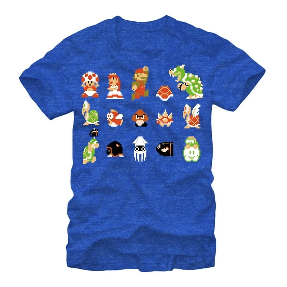 Men's Nintendo Super Mario Bros Crew Graphic Tee Royal Heather Large