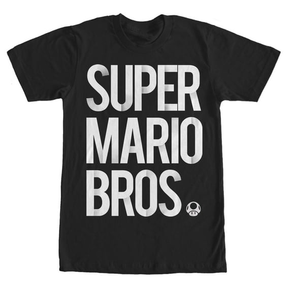 Men's Nintendo Super Mario Bros Graphic Tee Black Medium