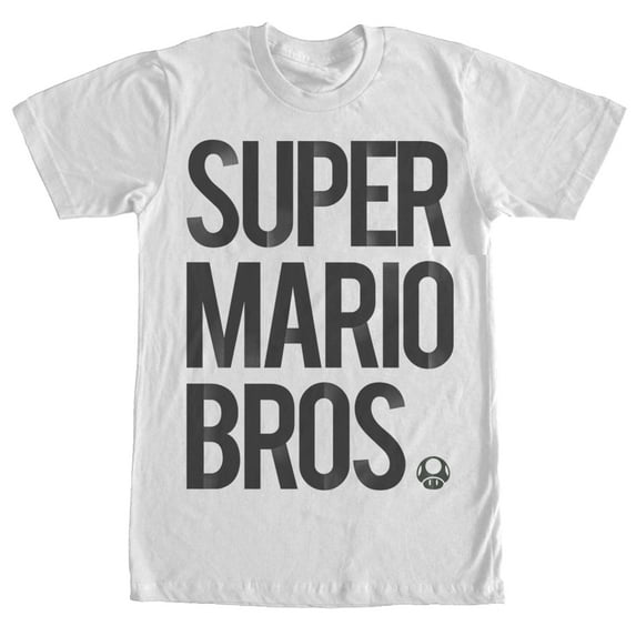 Men's Nintendo Super Mario Bros Graphic Tee White 2X Large