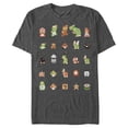 thumbnail image 1 of Men's Nintendo Super Mario Bros Pixel Cast Graphic Tee Charcoal Heather 3X Large, 1 of 4