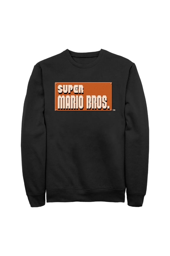 Men's Nintendo Super Mario Bros. Start Logo  Sweatshirt