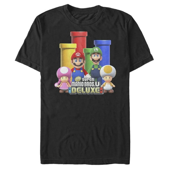 Men's Nintendo Super Mario Bros. U Deluxe Graphic Tee Black Small