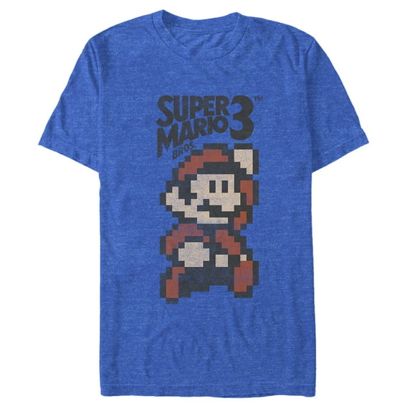 Men's Nintendo Super Mario Cartridge Cover  Graphic Tee Royal Blue Heather Large