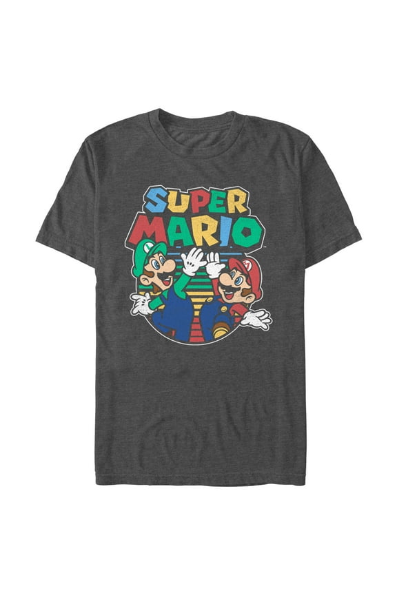 Men's Nintendo Super Mario High Five Distressed Graphic T-Shirt