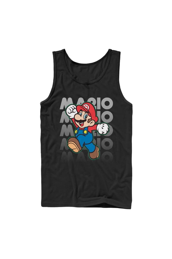 Men's Nintendo Super Mario Jump Tank Top Black Large