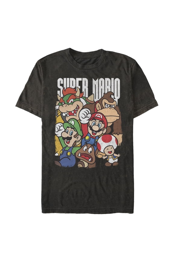 Men's Nintendo Super Mario Party Graphic Tee Black Small