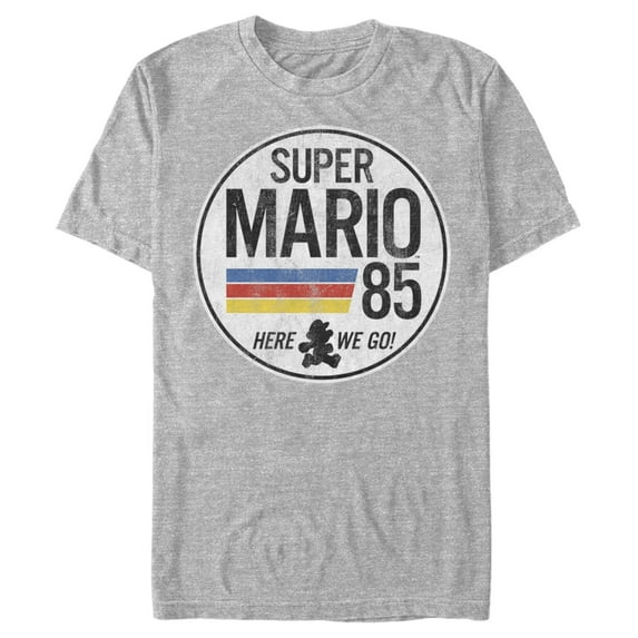 Men's Nintendo Super Mario Retro Rainbow Ring Graphic Tee Athletic Heather 3X Large