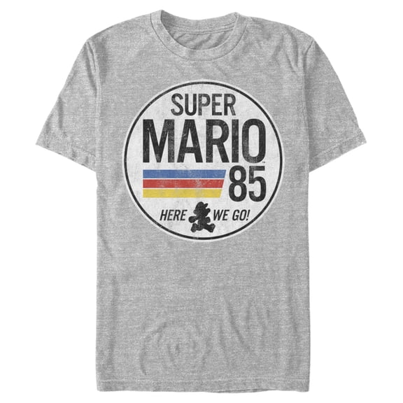 Men's Nintendo Super Mario Retro Rainbow Ring Graphic Tee Athletic Heather Large