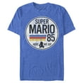 thumbnail image 1 of Men's Nintendo Super Mario Retro Rainbow Ring  Graphic Tee Royal Blue Heather X Large, 1 of 5