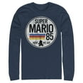thumbnail image 1 of Men's Nintendo Super Mario Retro Rainbow Ring Long Sleeve Shirt Navy Blue Small, 1 of 4
