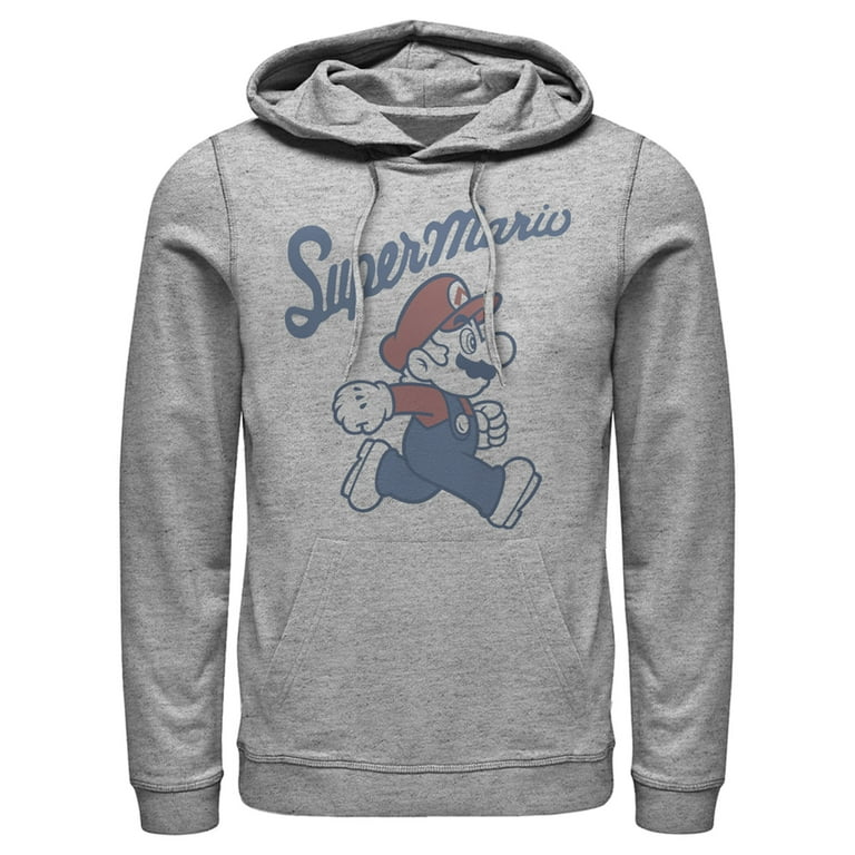 Men s Nintendo Super Mario Side Profile Pull Over Hoodie Athletic