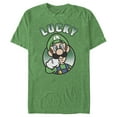 thumbnail image 1 of Men's Nintendo Super Mario St. Patrick's Day Lucky Luigi Graphic Tee Kelly Heather Large, 1 of 4