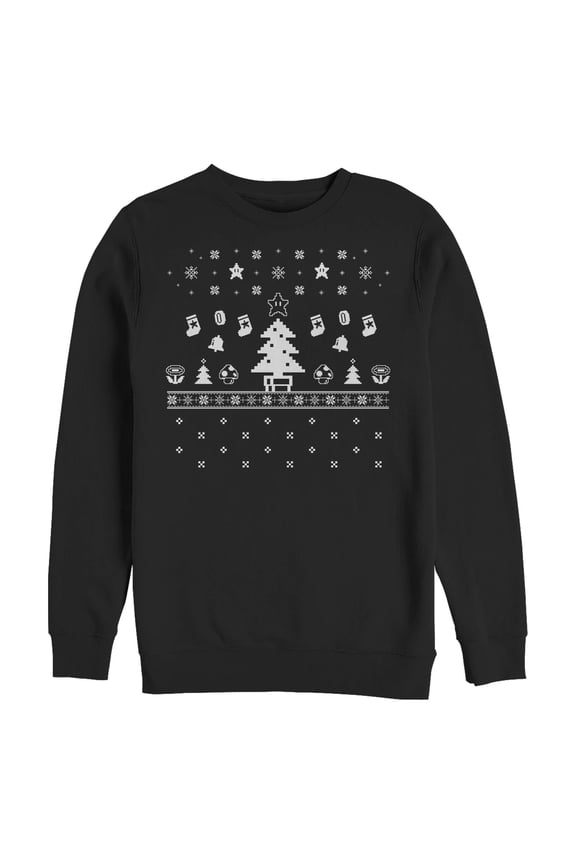 Men's Nintendo Super Mario Ugly Christmas Tree  Sweatshirt