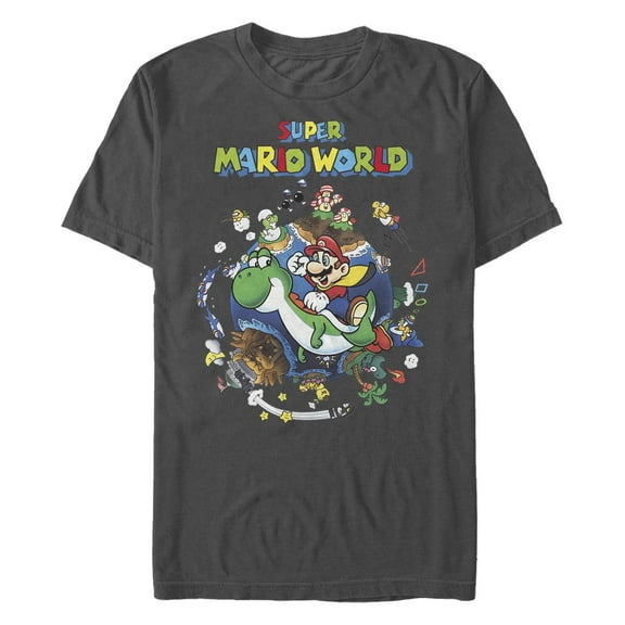 Men's Nintendo Super Mario World Around the World  Graphic T-Shirt