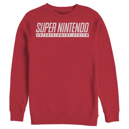 Men's Nintendo Super NES Text Logo Sweatshirt Red Small